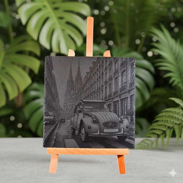 2cv Paris Ardoise 25x25cm