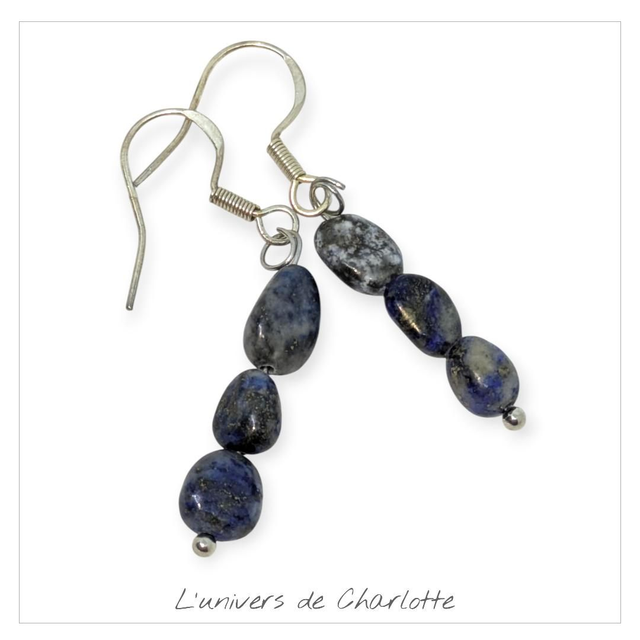 Boucles d&#039;oreilles &quot;Lapis-lazuli&quot; BO-064