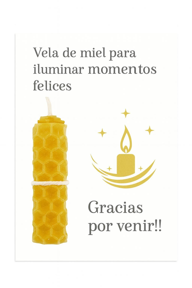 Recuerdo Artesanal de  Vela de miel personalizada