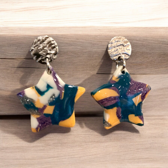 ETOILES TIGREES VIOLET/BLANC/JAUNE