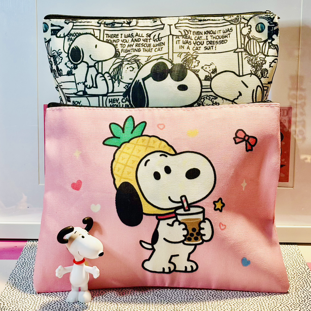 Snoopy Large zip pouch/make up bag 2 cute designs!