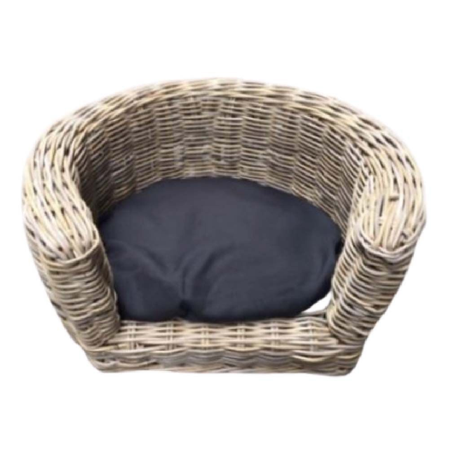 Hundekorb / Hundesofa Palermo, 87 x 80 x 33 cm Kubu, Rattan - Gratis-Versand