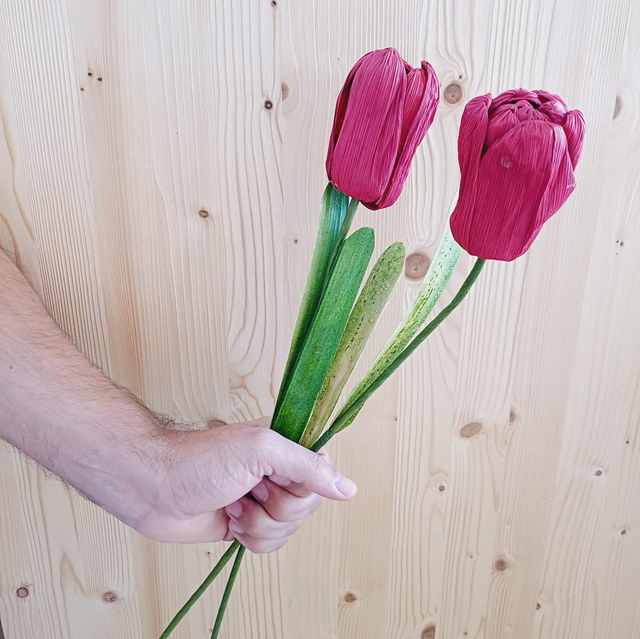 Tulipano in legno e mais 