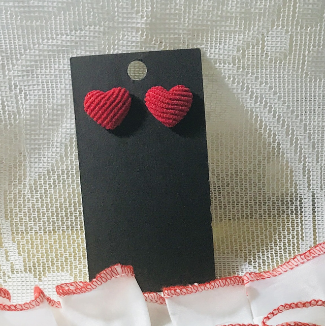 Red Fabric Studs Plain - FSP29