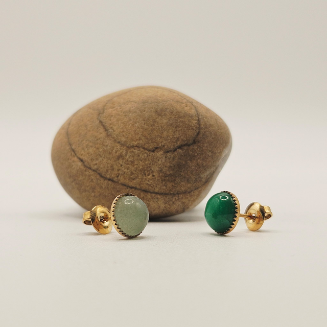 Clous d'oreilles Suzanne - duo de verts