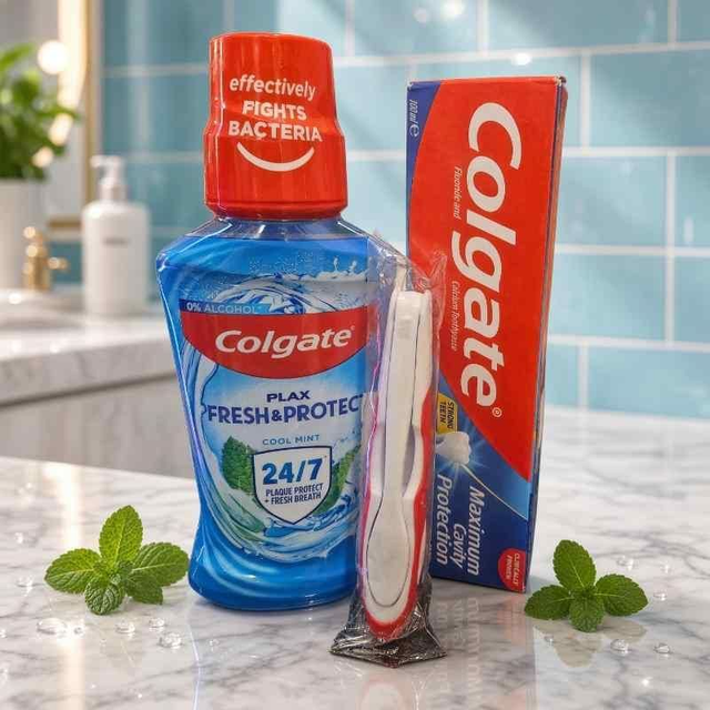 Colgate Fresh & Protect Oral Care Gift Bundle – 3 Piece Set