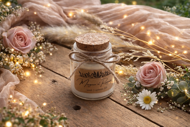 Bougie personnalisable - Pot en verre - Bohème