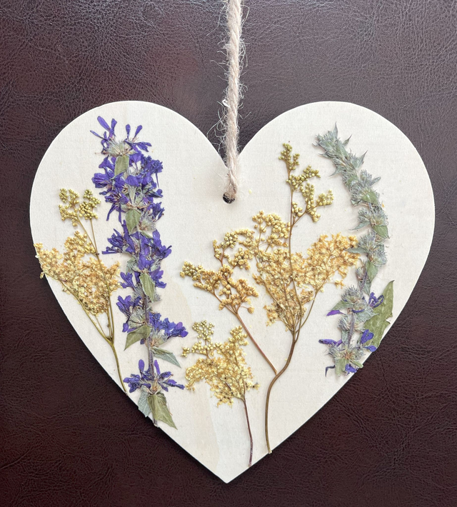 Floral Wooden Heart