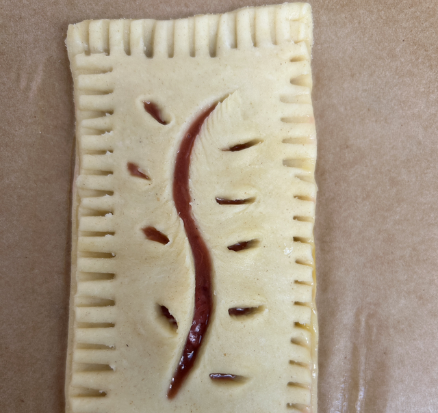 Rhubarb &amp; strawberry hand pie