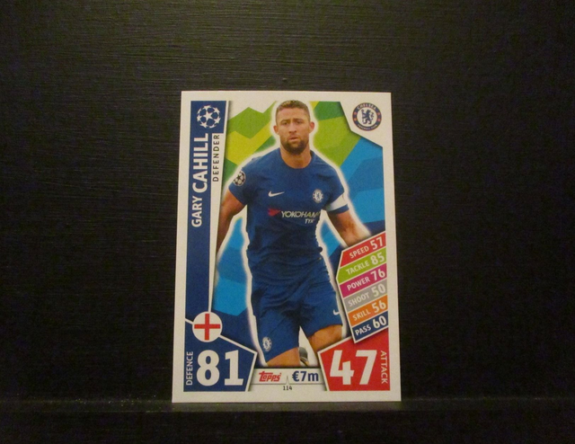 Gary Cahill - UEFA Champions League Match Attax 2017/18 Original Trading Card #114