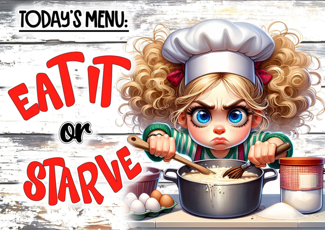 Fun Sublimation Glass Chopping Board | Novelty Kitchen Cutting Board - Eat it or Starve