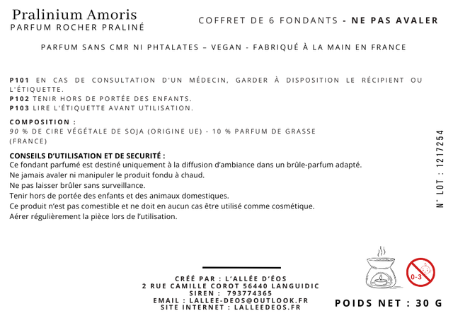 Fondants Parfumés Pralinium Amoris - Parfum Rocher praliné