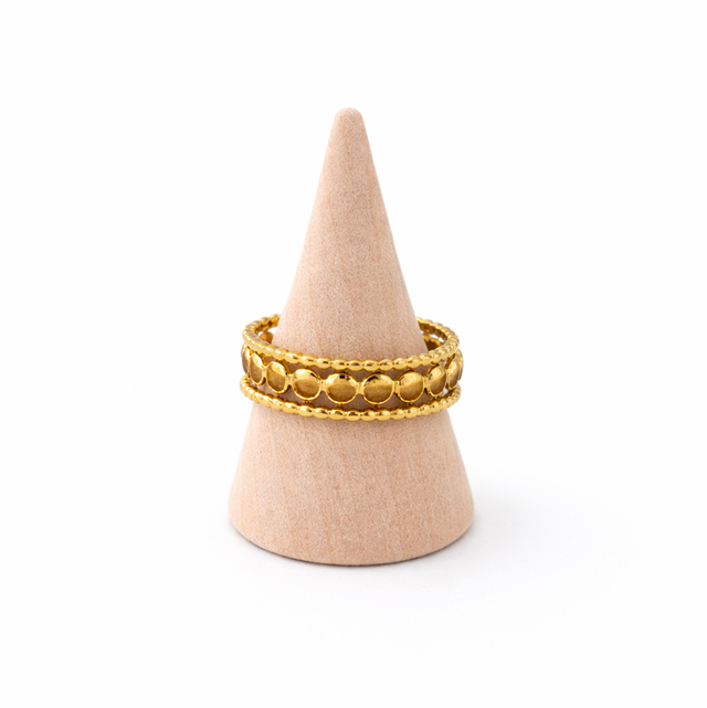 Anillo ajustable acero dorado 