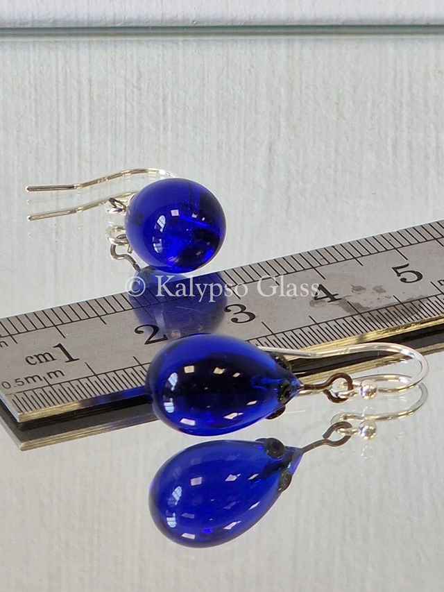 Drop Earrings, Cobalt Blue