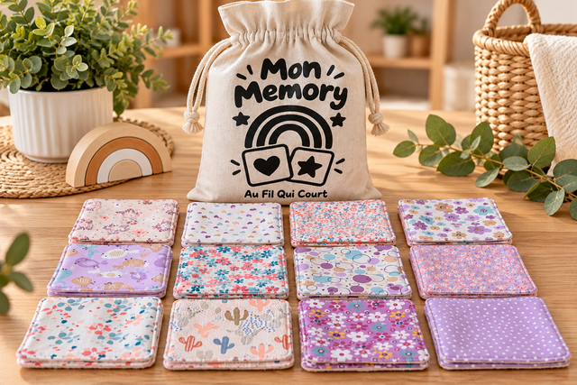  MON MEMORY – Jeu de mémoire en tissu lavable  