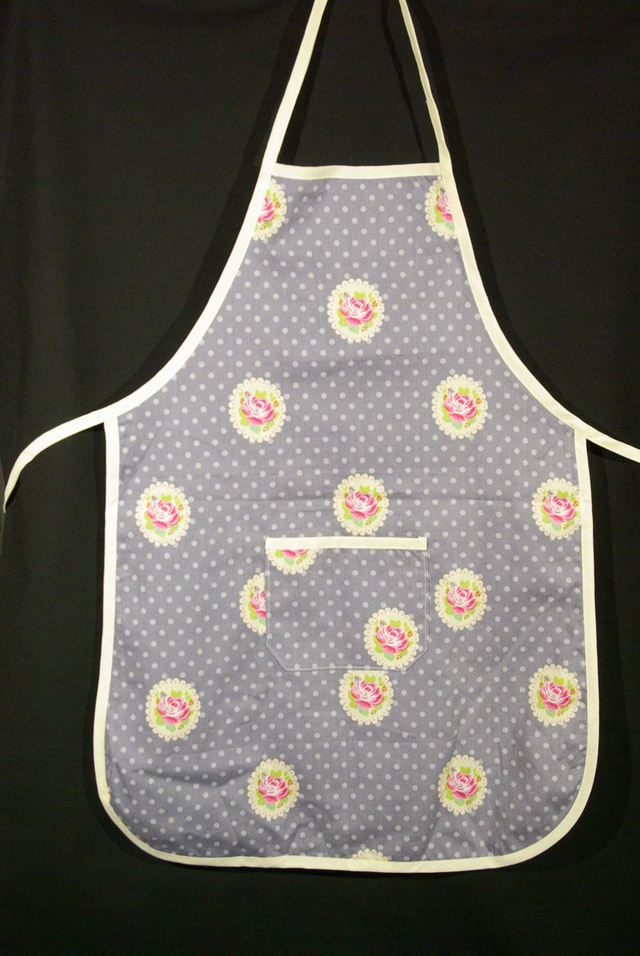 972-Tablier femme gris à pois