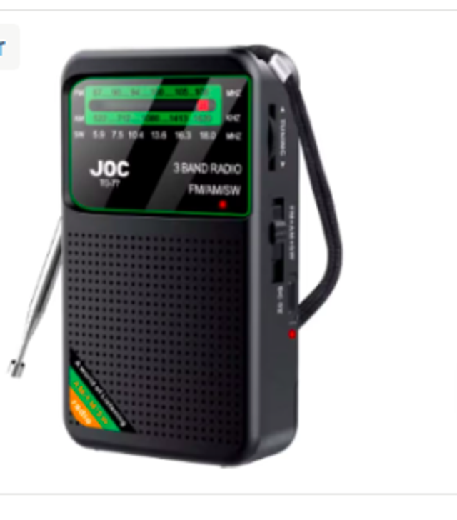 Draagbare noodradio op batterijen met FM / AM / SW functie Nieuw. 