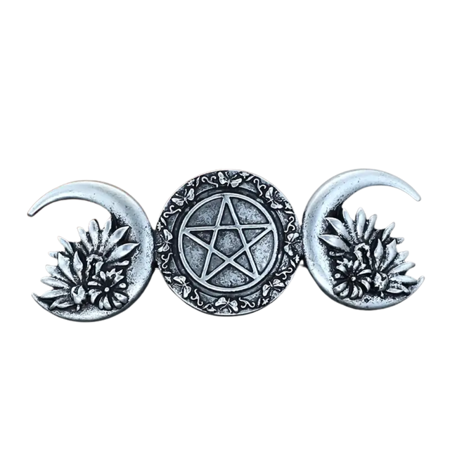 Triple Moon Pentacle Hair Clip