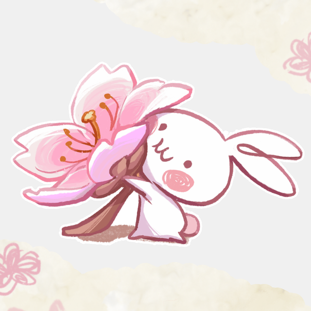 UPDATE! naklejka Pyonkokoro i sakura