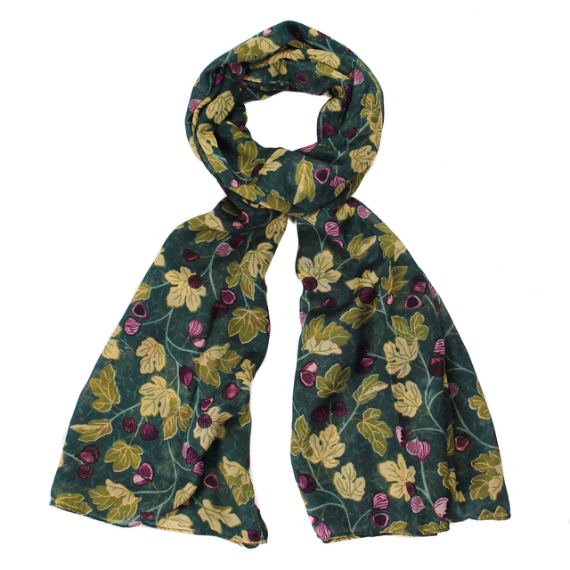 Hazel and Pip Cornwall Green Leaves Scarf