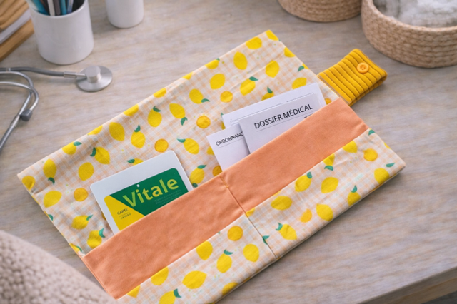 Ordonnancier velours et coton modèle « Citronnade » 