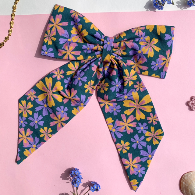 Japanese Flower Hair Bow 