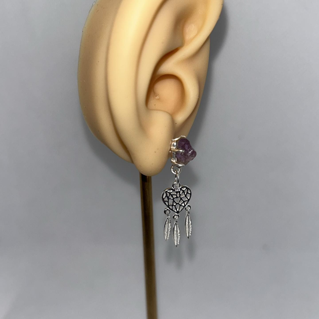 Amethyst Dream Catcher Earrings – Sterling Silver Jewellery for Intuition, Protection &amp; Spiritual Clarity