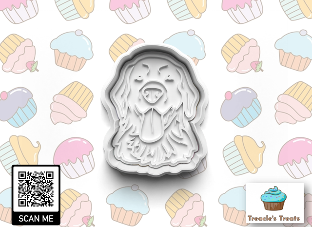 Golden Retriever Head Fondant/cookie stamp with cutter