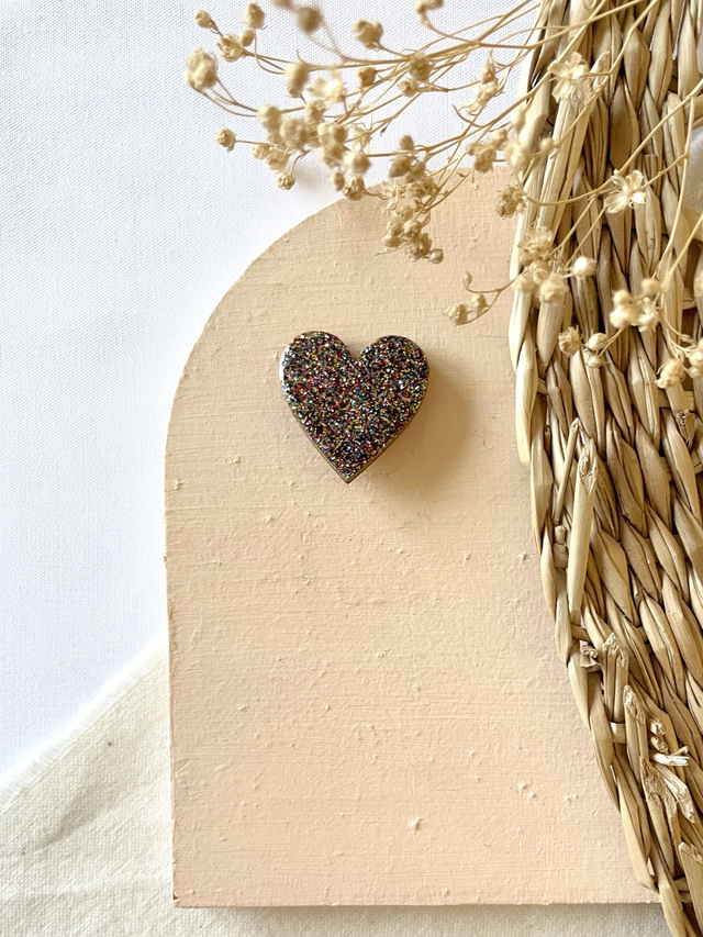 Pin’s Grand Coeur Paillettes colorées
