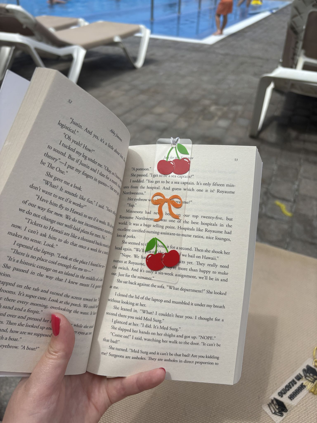 Cherries and Bows Acrylic Bookmark