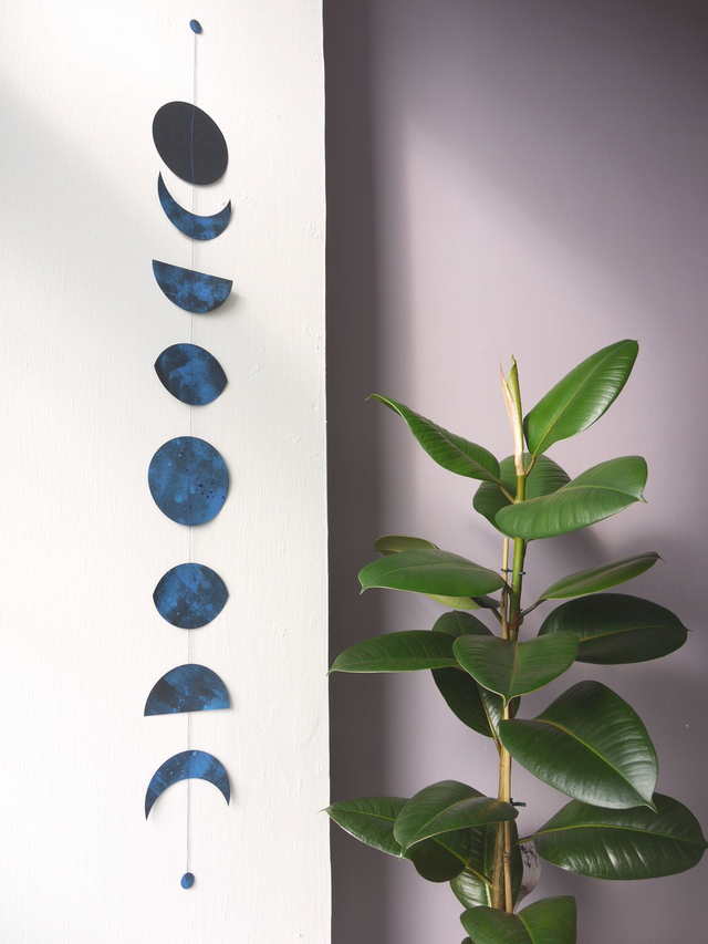 Blue Moon phases wall hanging