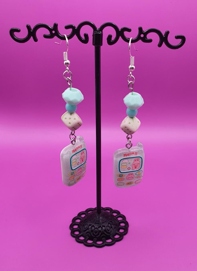 Earrings Mobile Green Mono