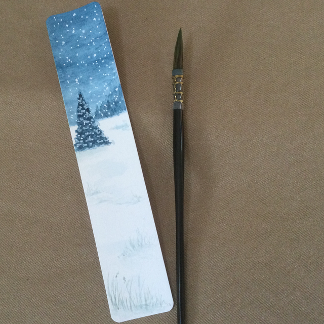 Marque-page Thème Paysage d’hiver et flocons 30