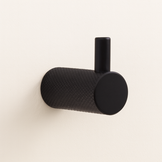 Wandhacken Single  Schwarz matt (Feinstruktur)