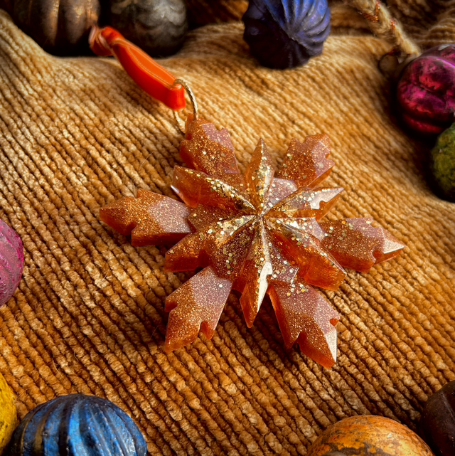 Snowflake Decoration - Rust and Gold