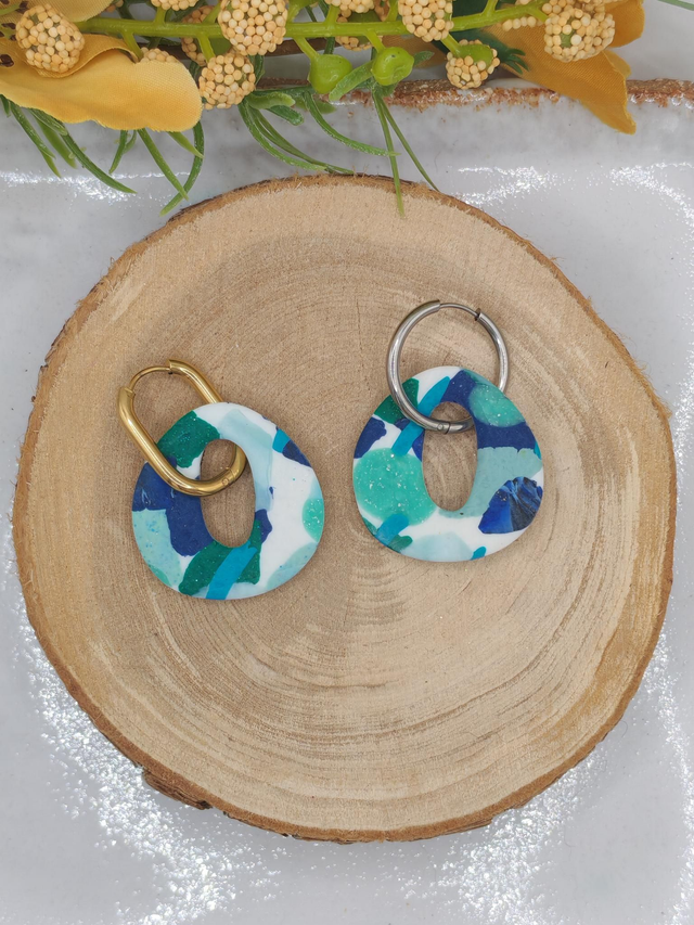 Rondelette blanc bleu réversible