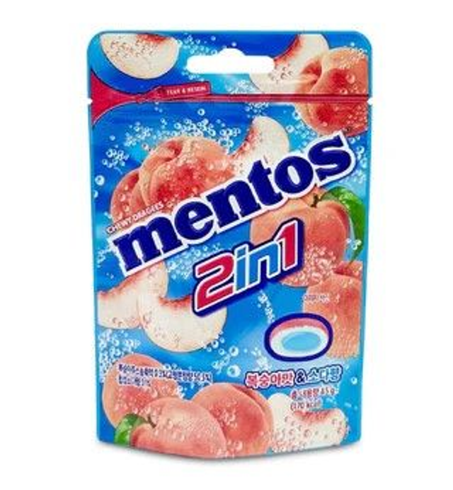 Mentos Pêche du Japon 2en1 45g