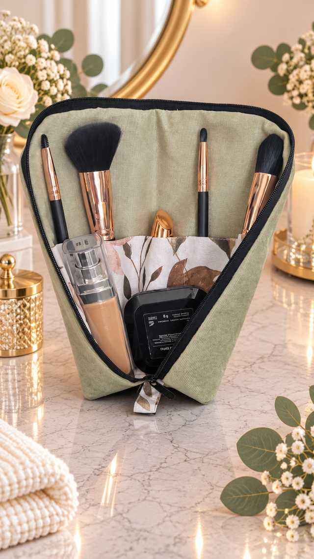 Trousse à maquillage nomade en velours  