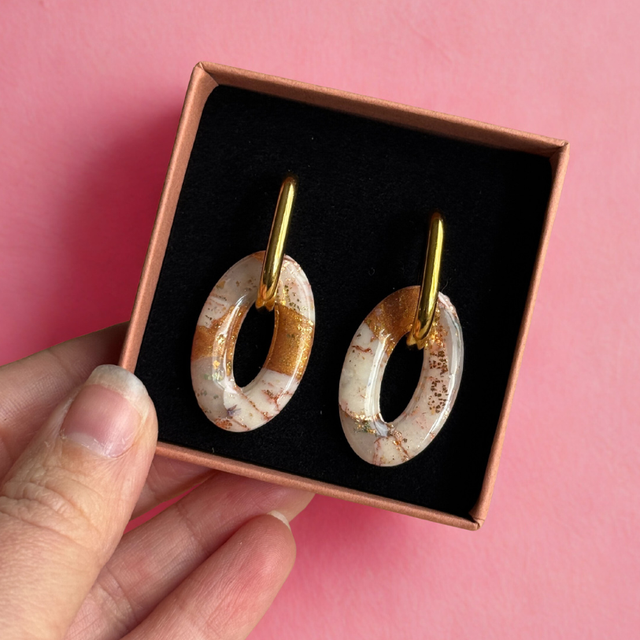 Ovale marbré transparent cuivré