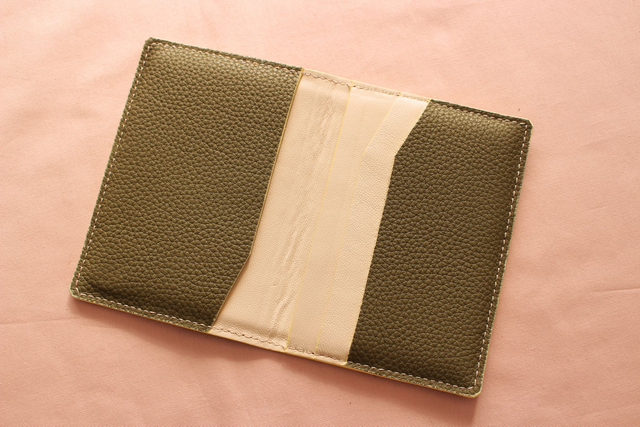 Porte Carte Pliable - Kaki&amp;Crème