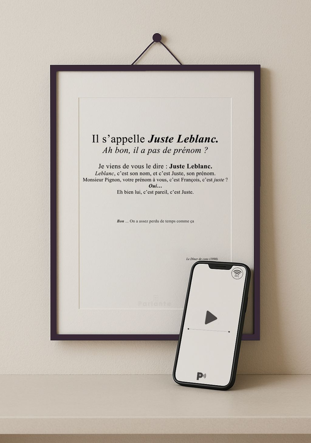 Affiche interactive cinéma Le Diner de cons | Juste Leblanc ! (Audio Inclus)