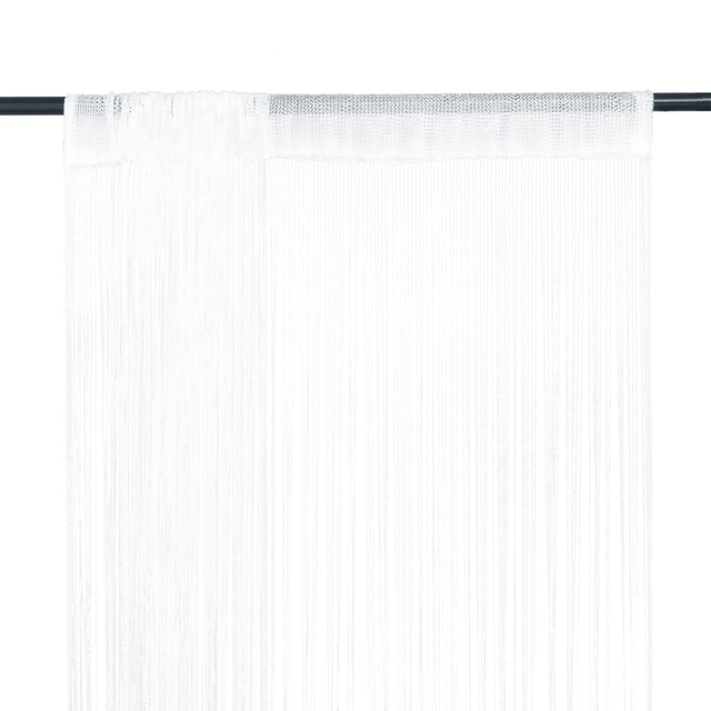 Rideau en fils 2 pcs 140 x 250 cm Blanc