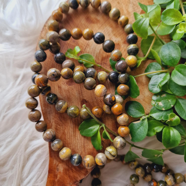 Bumblebee Jasper 8mm Beaded Bracelet 