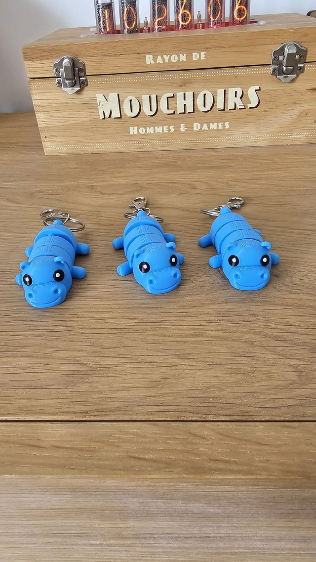 Petit porte-clef hippo articulé
