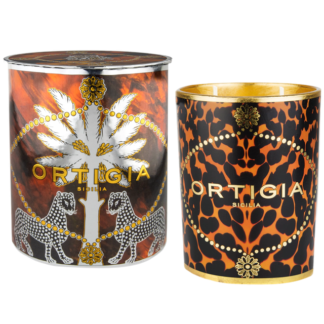 Ortigia Ambra Nera Decorated Candle Medium