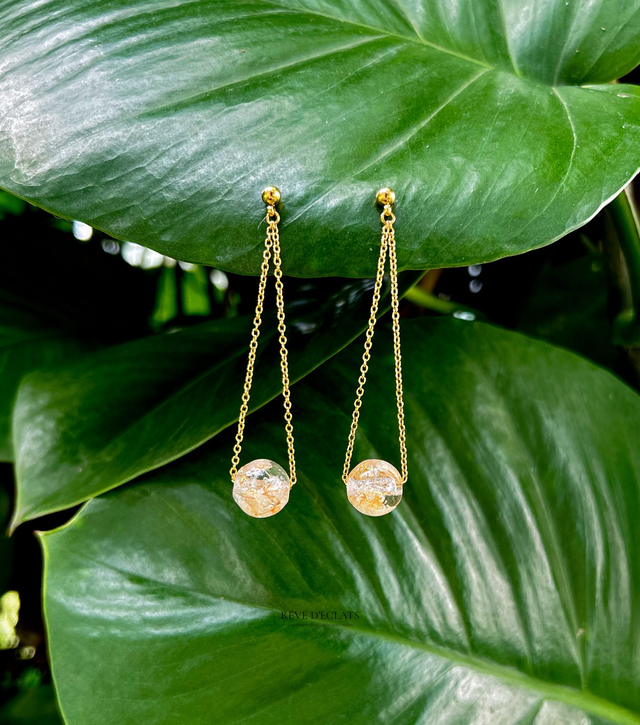 Boucles d'oreilles - Fleurs de gypsophile