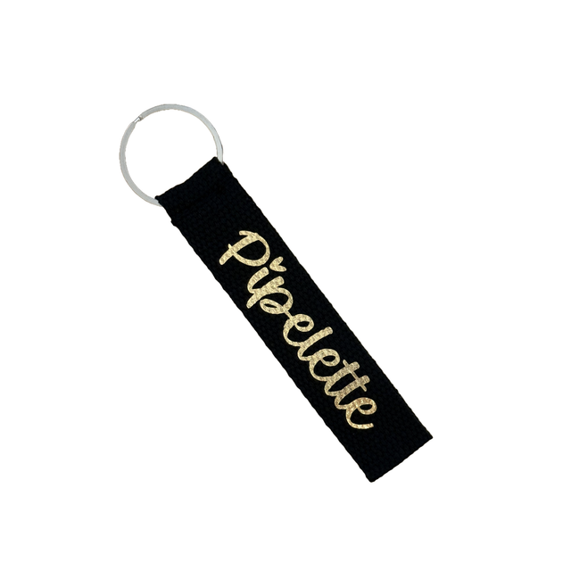 Porte Clé Noir et Doré Pipelette 