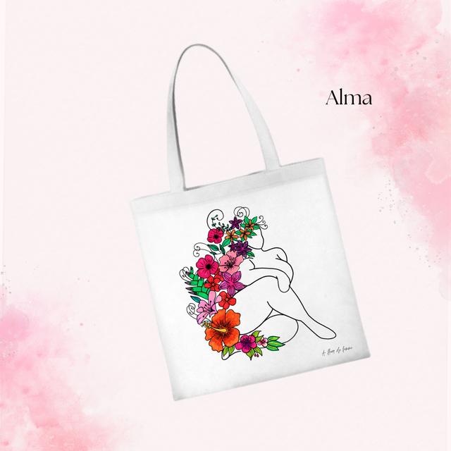 Tote bag A fleur de femme