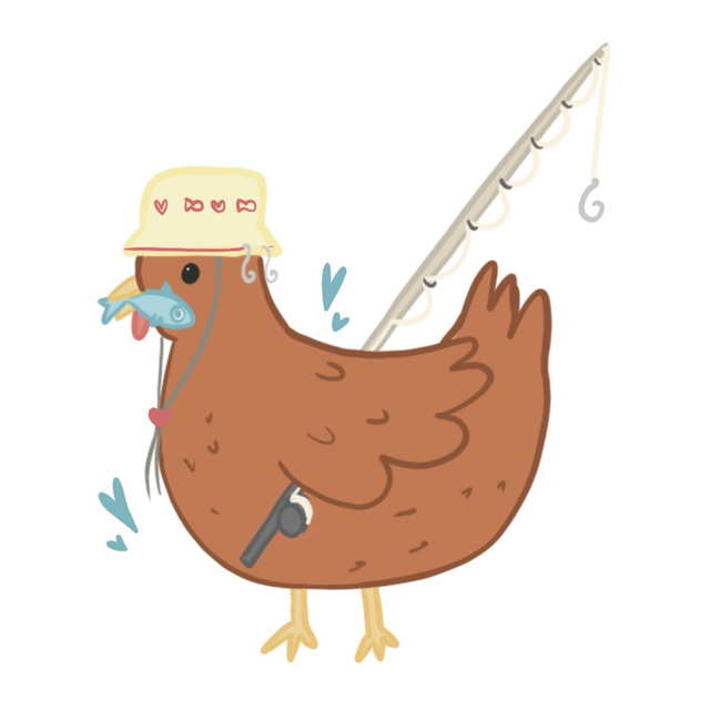 Original Art Keychain | Chicken