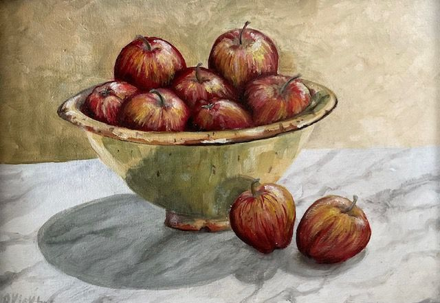RK93 Bowl of Apples by Ruth Kirkby,  Oil